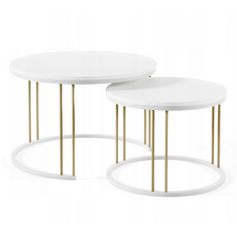 Pyöreä sohvapöytä valkoinen / kulta RAGNAR