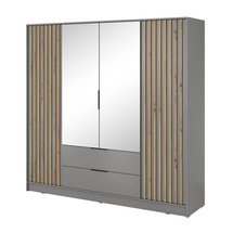 Harmaa vaatekaappi peilillä 200 Nelly 4D