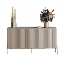 Tyylikäs uurrettu lipasto, 150 cm, kashmirvärinen VICTORIA